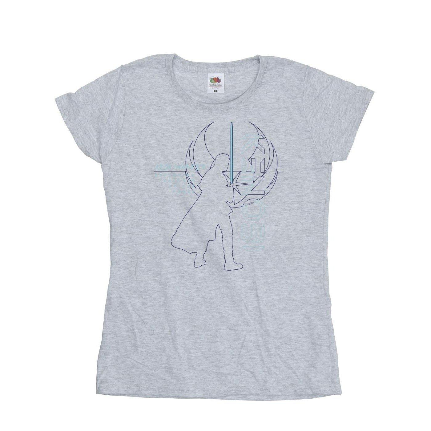 Image of Obiwan Kenobi Jedi Master Balance Tshirt Damen Grau L