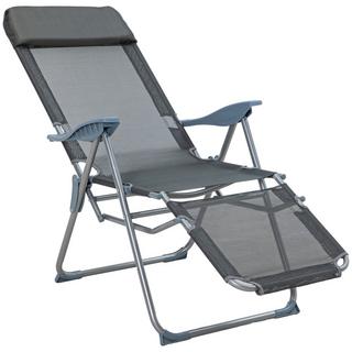 Outsunny Chaise longue pour balcon, tissu à mailles, gris  