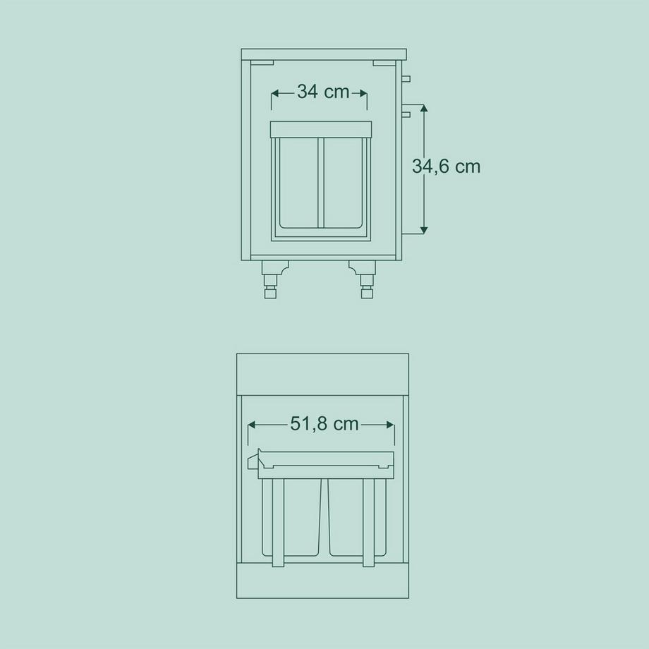 Northix Raccolta differenziata con 3 contenitori per rifiuti  