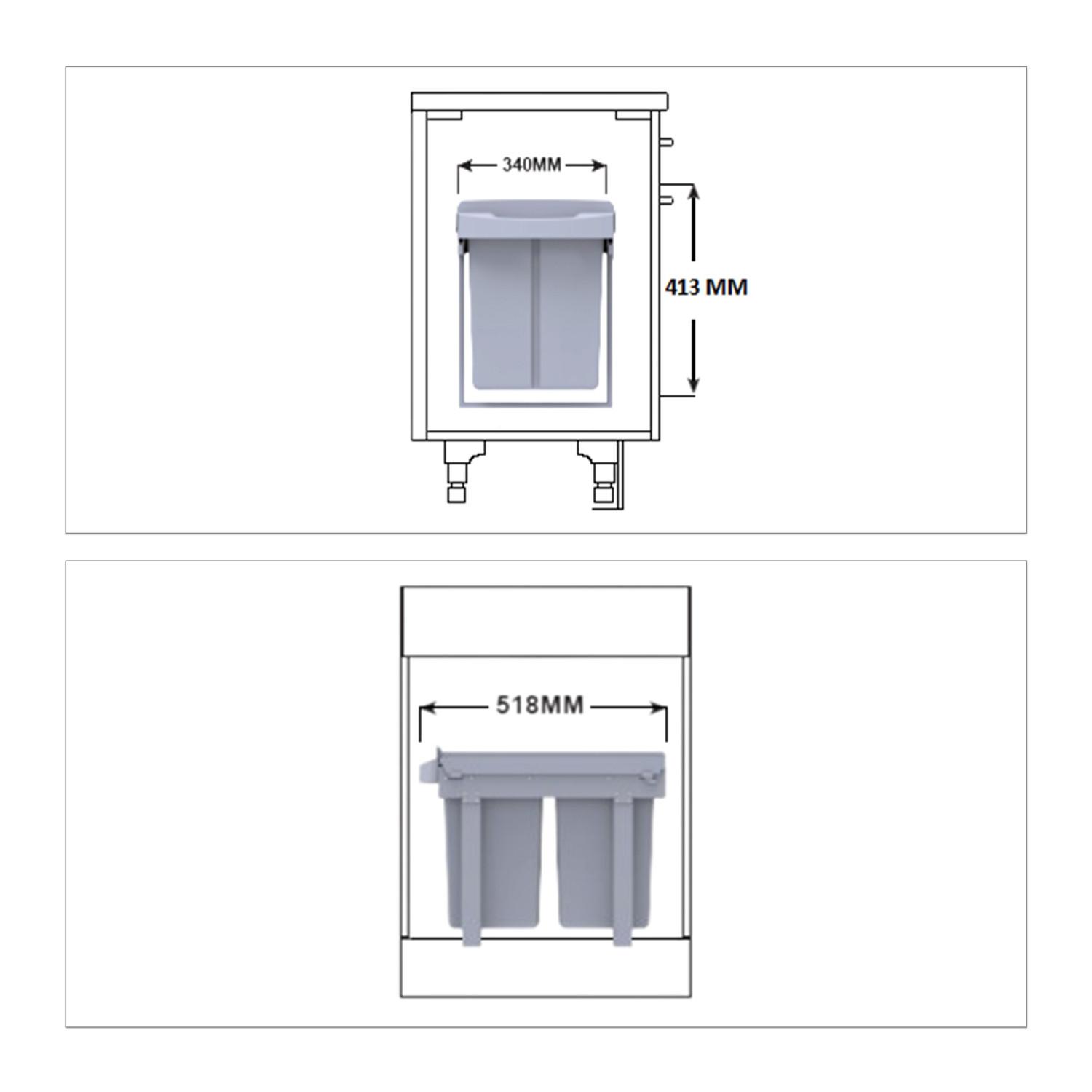 Northix Mülltrennung an der Quelle mit 3 Abfallbehältern  
