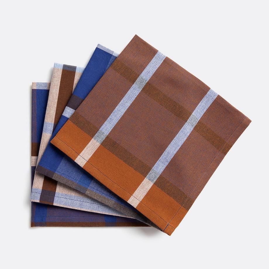 La Redoute Intérieurs Lot 4 serviettes de table carreaux coton  