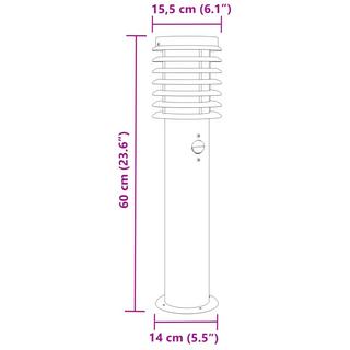 VidaXL lampada da terra per esterni Acciaio inossidabile  