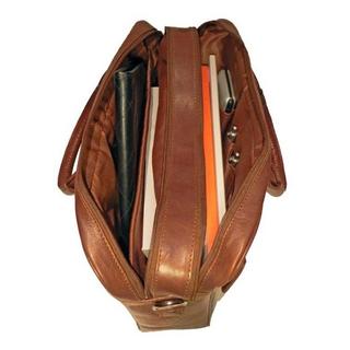 Dermata Lederwaren  Aktenmappe / Laptop-Tasche aus Vollrindleder cognac 