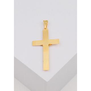 MUAU Schmuck  Pendentif croix croix or jaune 750, 50x24mm Christ 