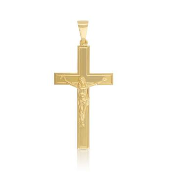 Pendentif croix croix or jaune 750, 50x24mm Christ