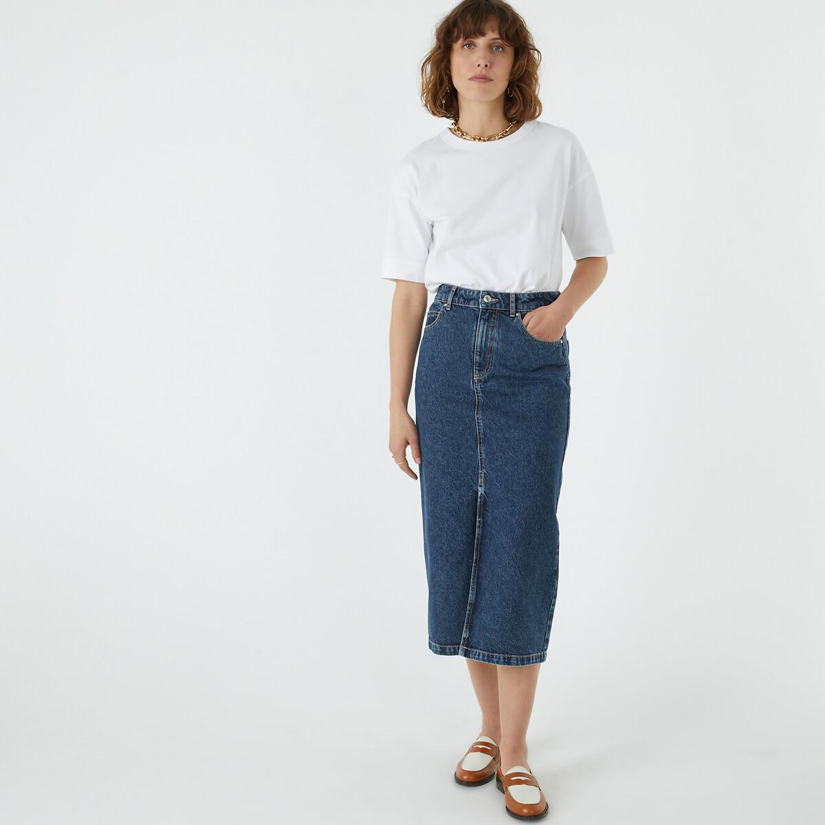 La Redoute Collections  Jupe droite longue en denim 