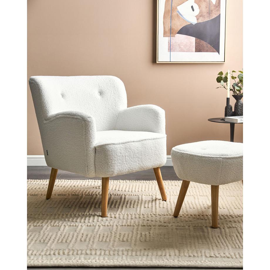 Beliani Fauteuil en Bouclé Minimaliste TUMBA  