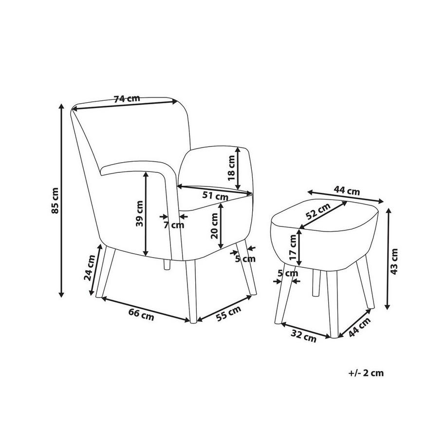 Beliani Fauteuil en Bouclé Minimaliste TUMBA  