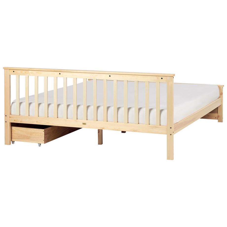 Beliani Letto con 2 cassetti en Legno di pino Rustico OLENDON  