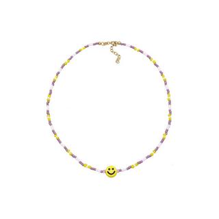 Elli  Halskette Glas Beads Multi-Color Smile Motif 