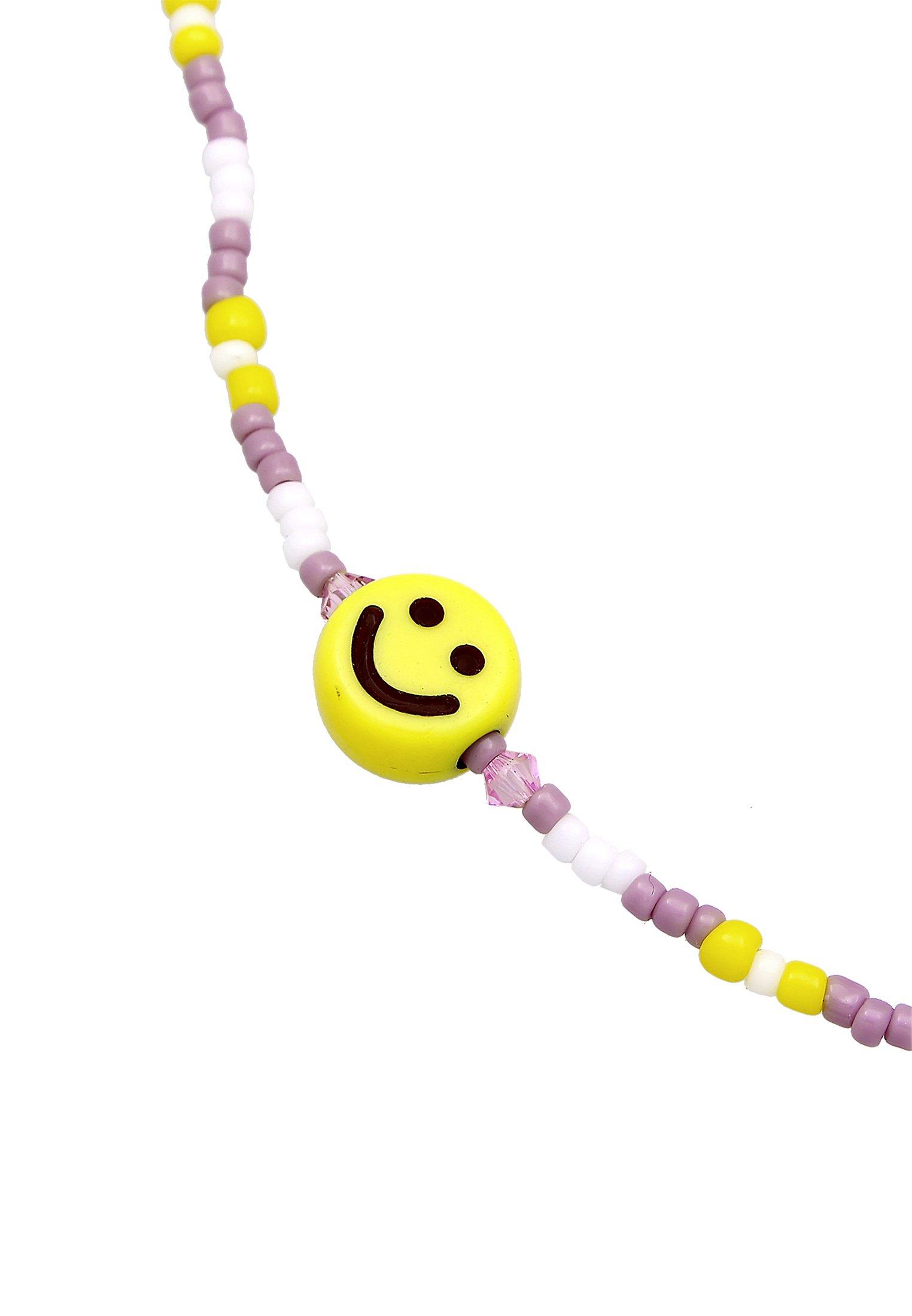 Elli  Halskette Glas Beads Multi-Color Smile Motif 