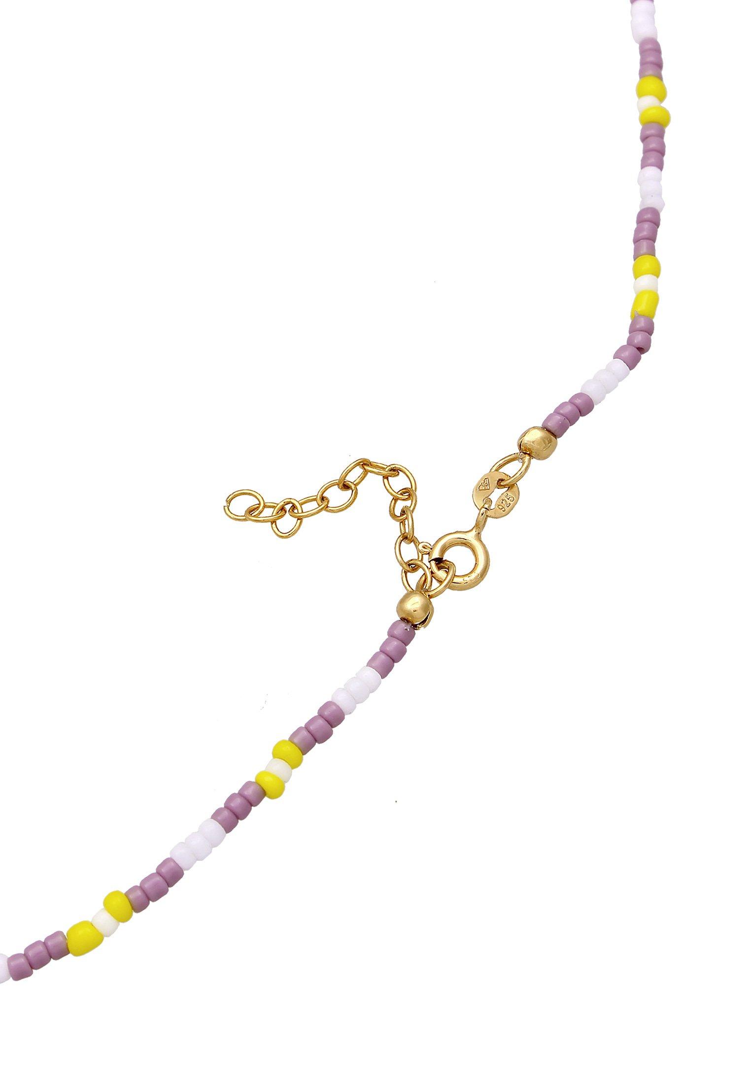 Elli  Halskette Glas Beads Multi-Color Smile Motif 