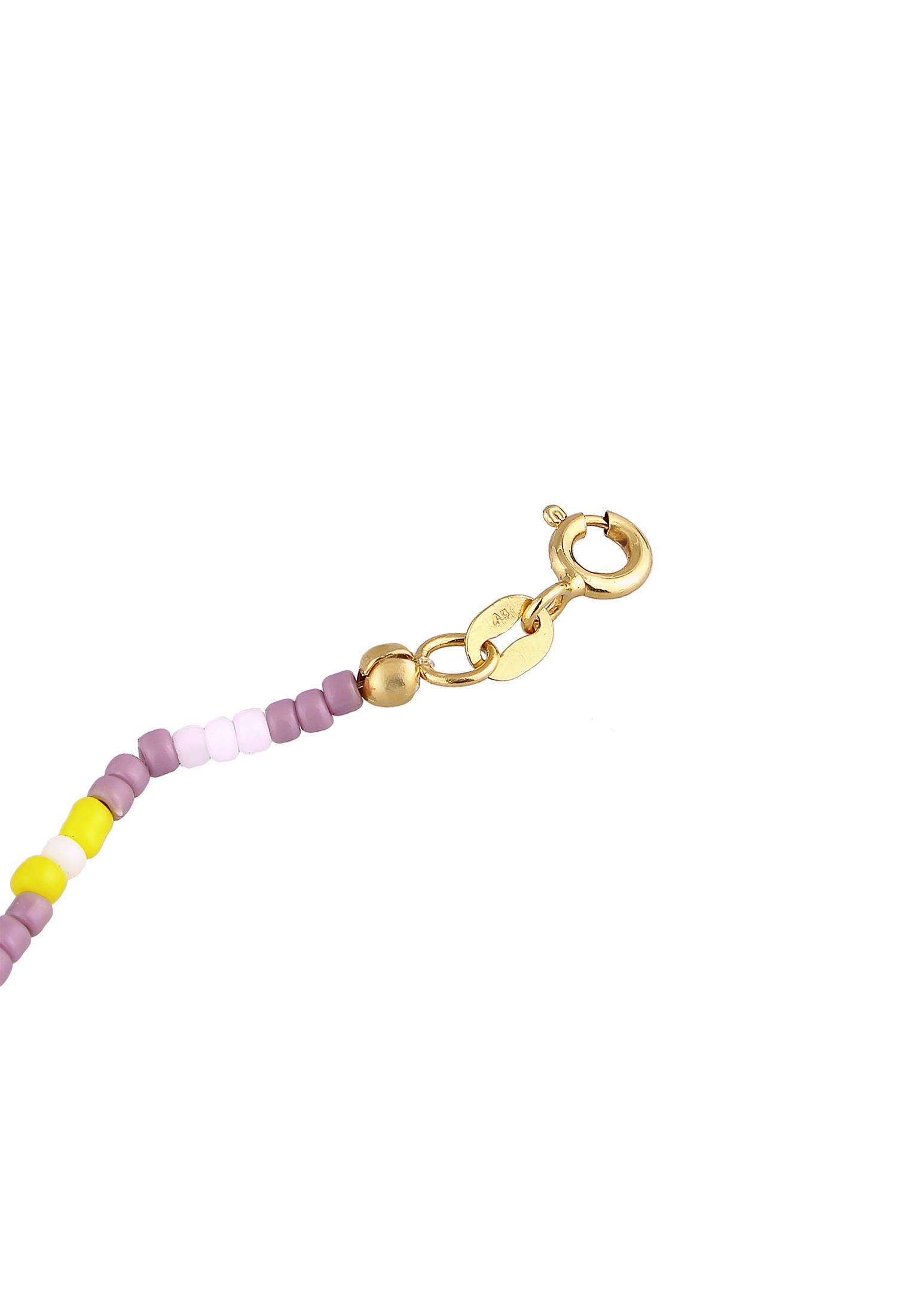 Elli  Halskette Glas Beads Multi-Color Smile Motif 