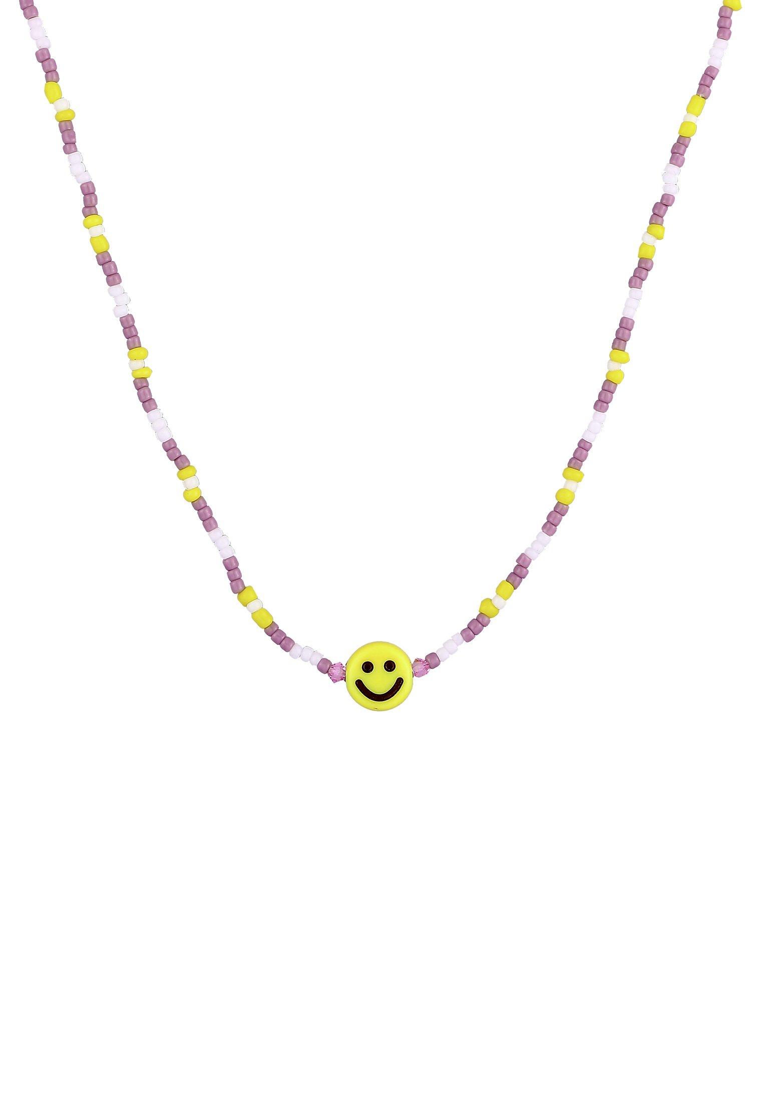 Elli  Halskette Glas Beads Multi-Color Smile Motif 