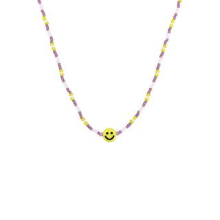 Elli  Halskette Glas Beads Multi-Color Smile Motif 