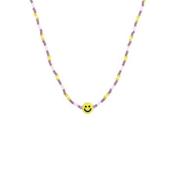 Halskette Halskette Glas Beads Multi-Color Bunt Smile Emoji Kinder