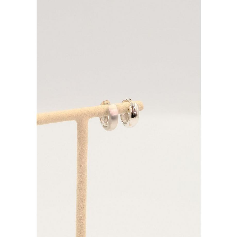 MUAU Schmuck  Creolen Weissgold 750 U-Profil Scharnier 15mm 