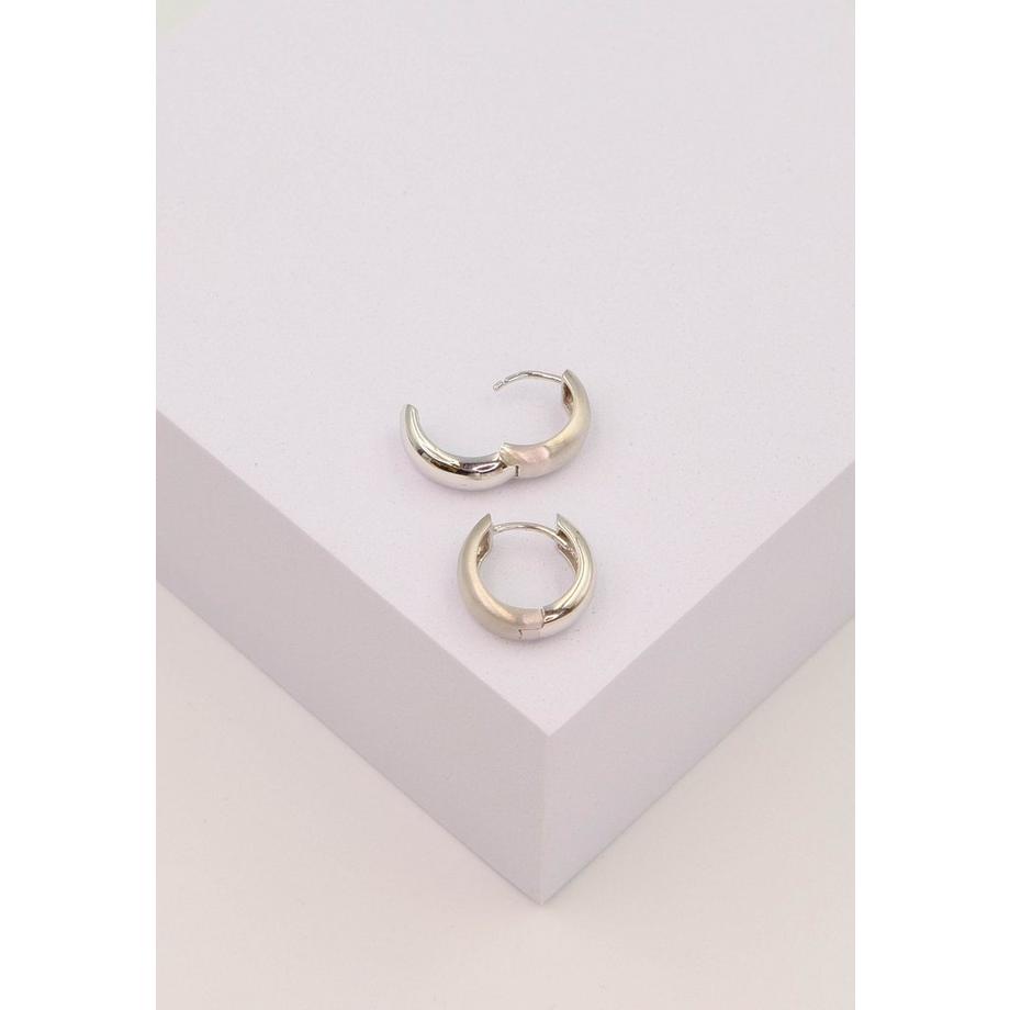 MUAU Schmuck  Creolen Weissgold 750 U-Profil Scharnier 15mm 