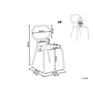 Beliani Lot de 8 chaises en Polyrotin Boho PRATELLO  