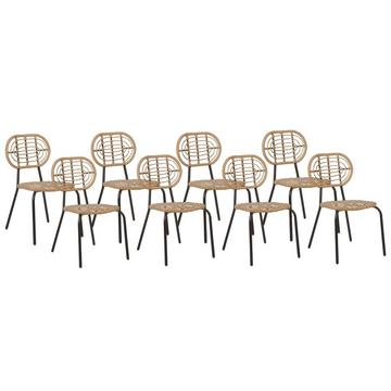 Set mit 8 Stühlen aus PE Rattan Boho PRATELLO