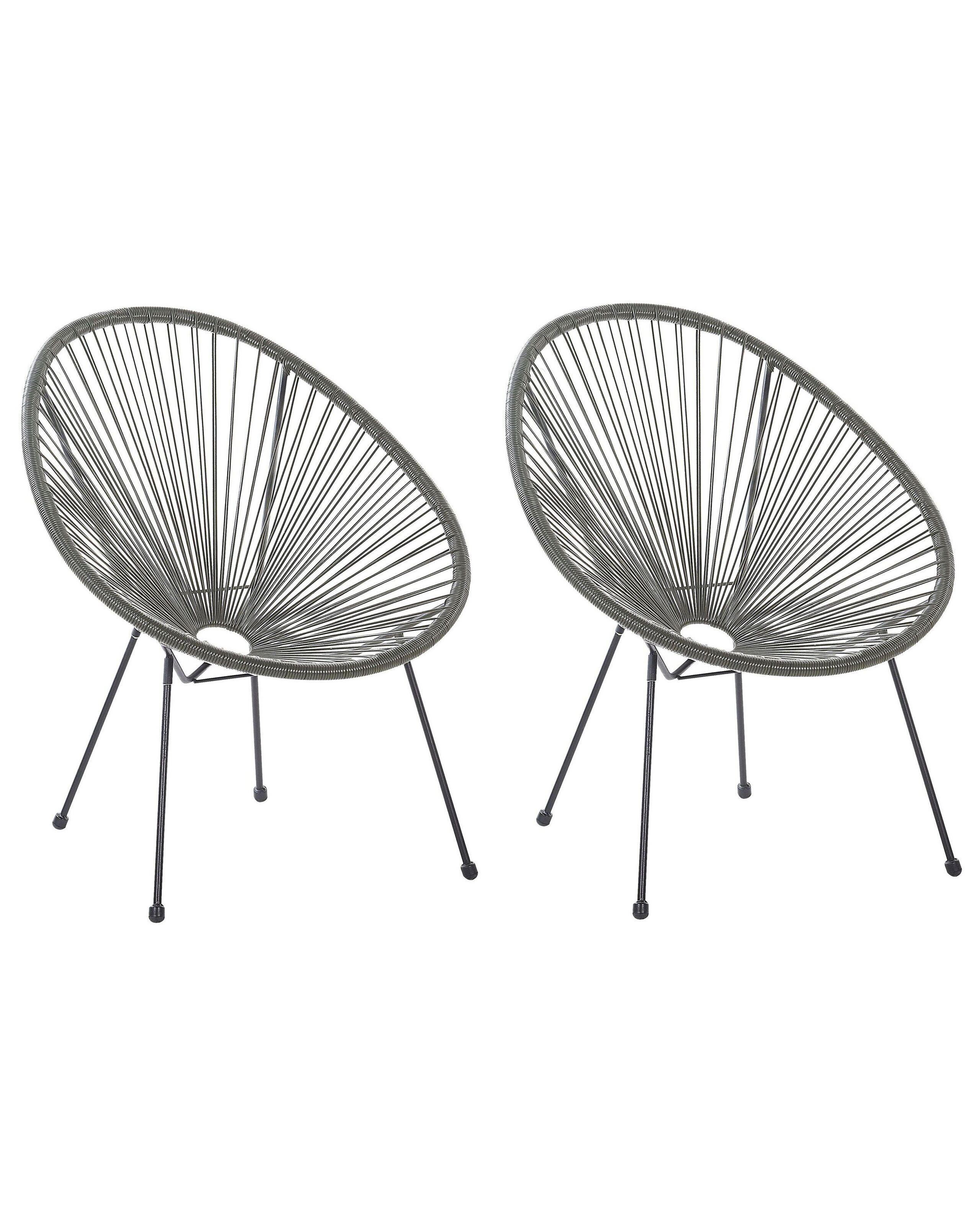 Beliani Lot de 2 chaises en Polyrotin Moderne ACAPULCO II  