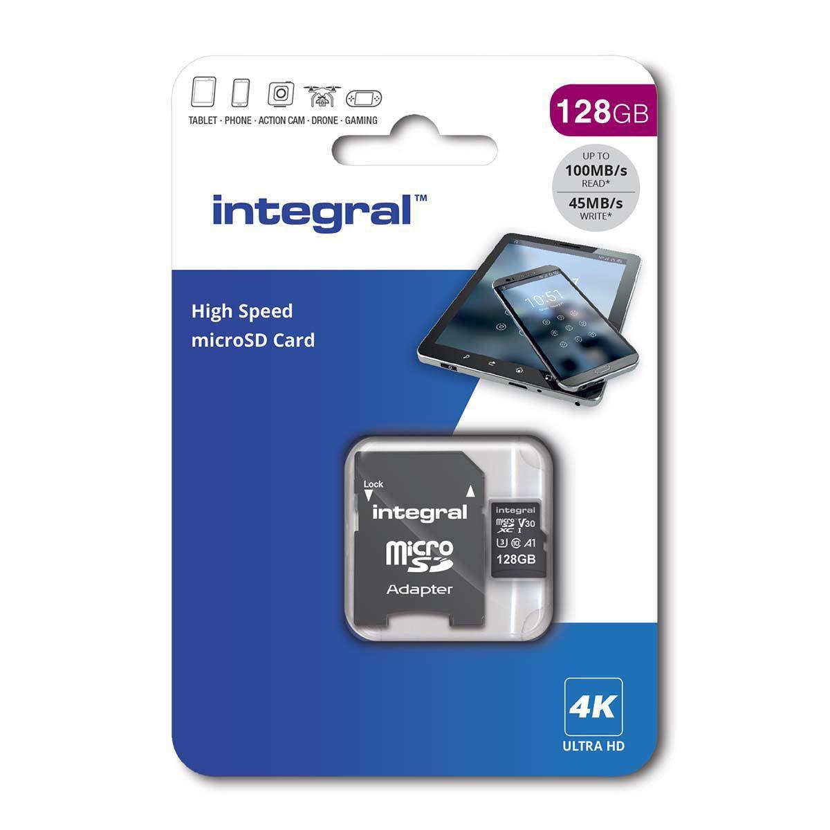 Nedis  128 GB Hochgeschwindigkeits-microSDHC/XC V30 UHS-I U3-Speicherkarte 