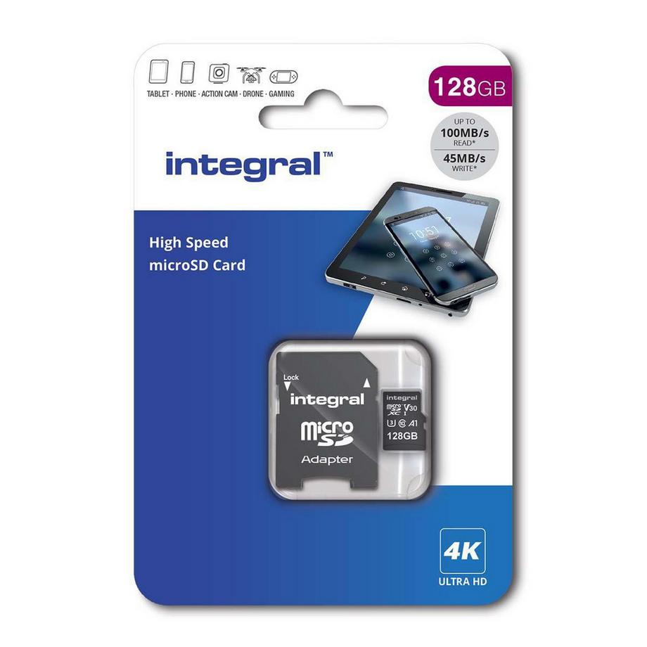 Nedis  128 GB Hochgeschwindigkeits-microSDHC/XC V30 UHS-I U3-Speicherkarte 
