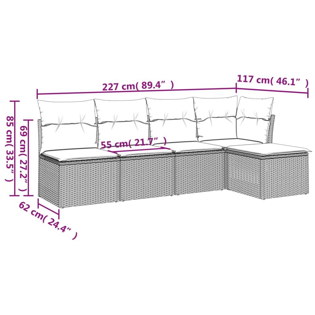 VidaXL Ensemble de canapés de jardin rotin synthétique  