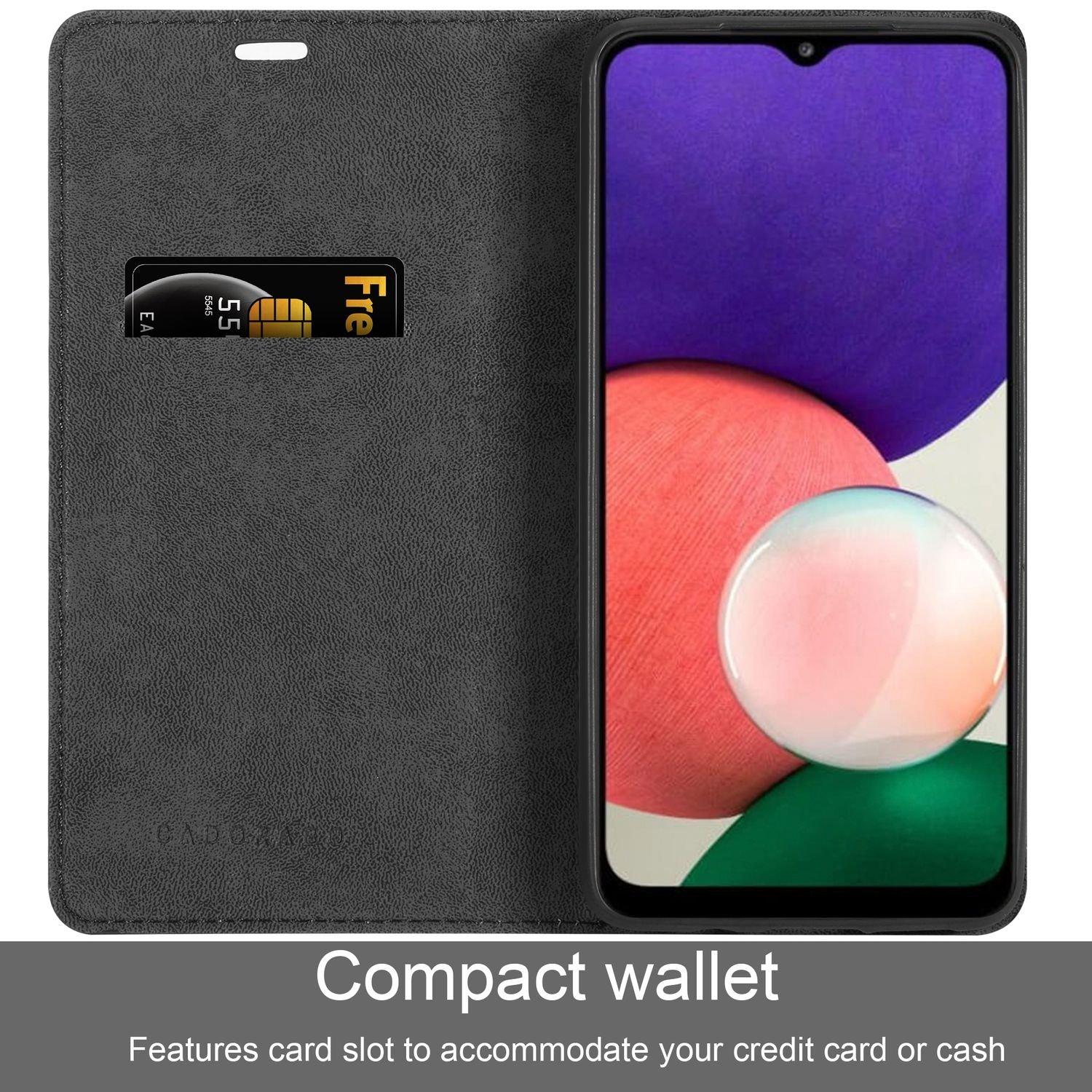 Cadorabo  Housse compatible avec Samsung Galaxy A22 5G - Coque de protection avec fermeture magnétique, fonction de support et compartiment pour carte 