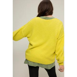 Studio Untold  Pullover, V-Ausschnitt, weiter Langarm, oversized 