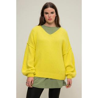 Studio Untold  Pullover, V-Ausschnitt, weiter Langarm, oversized 