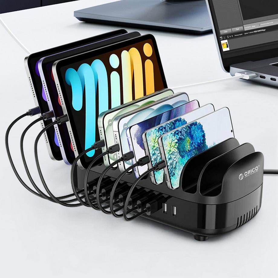 Avizar  Stazione carica 120W 10 USB ventola silenziosa EU 