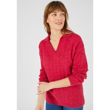 Pullover mit Polokragen aus Alpaka-Mischung