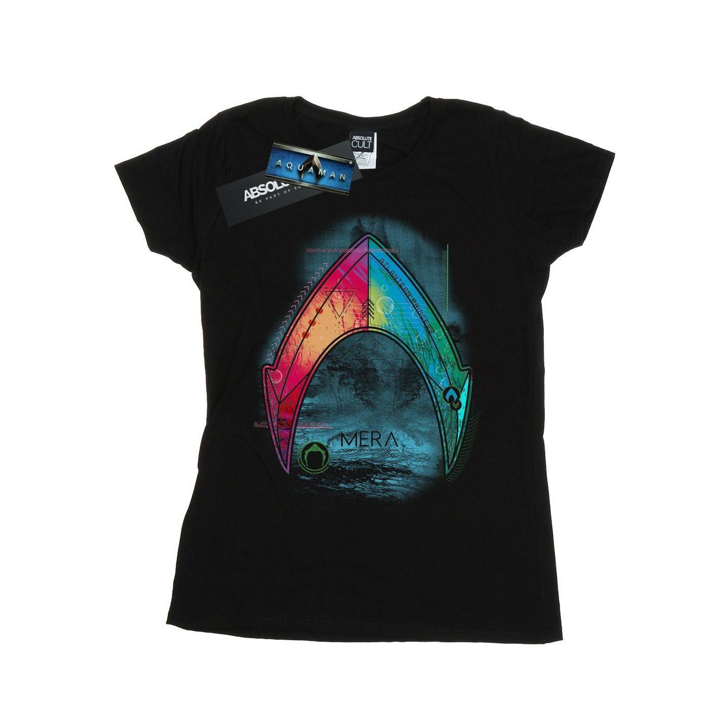 Image of Aquaman Mera Logo Tshirt Damen Schwarz XL