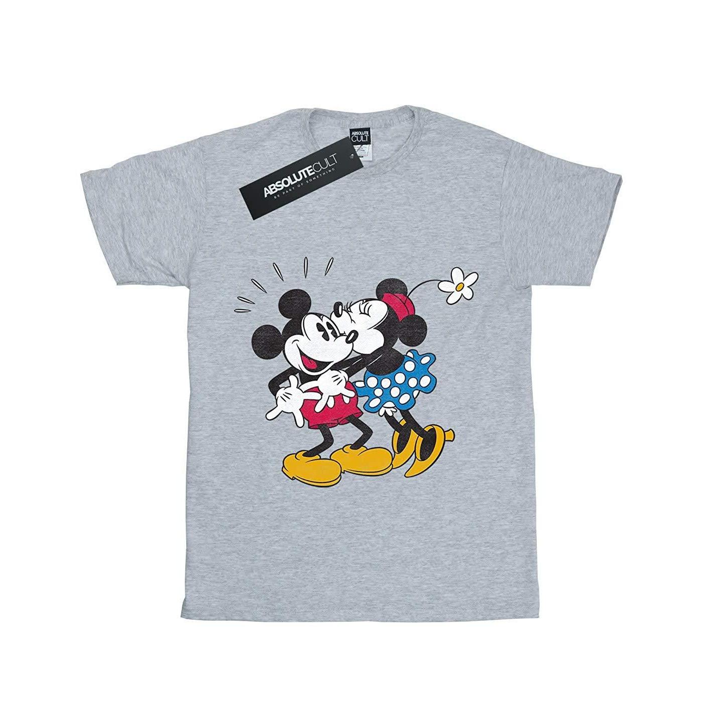 Image of Mickey Mouse Mickey And Minnie Kiss Tshirt Unisex Grau 128