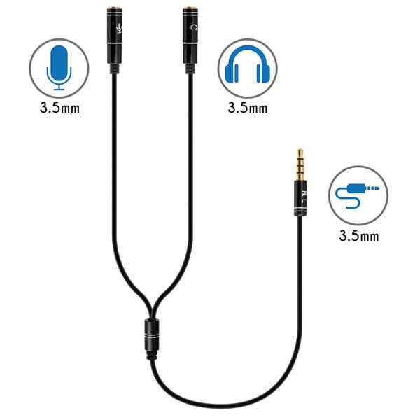 Avizar  Adaptateur Casque, Double Jack 3.5 