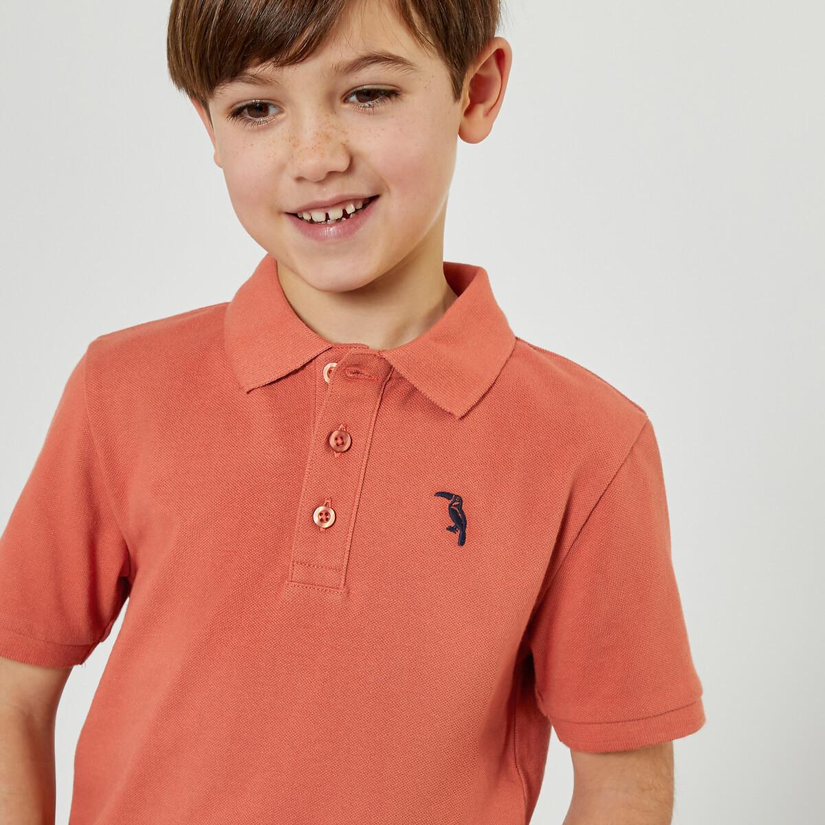 Image of Poloshirt Mit Kurzen Ärmeln Und Gesticktem Tukan Jungen Orange 126