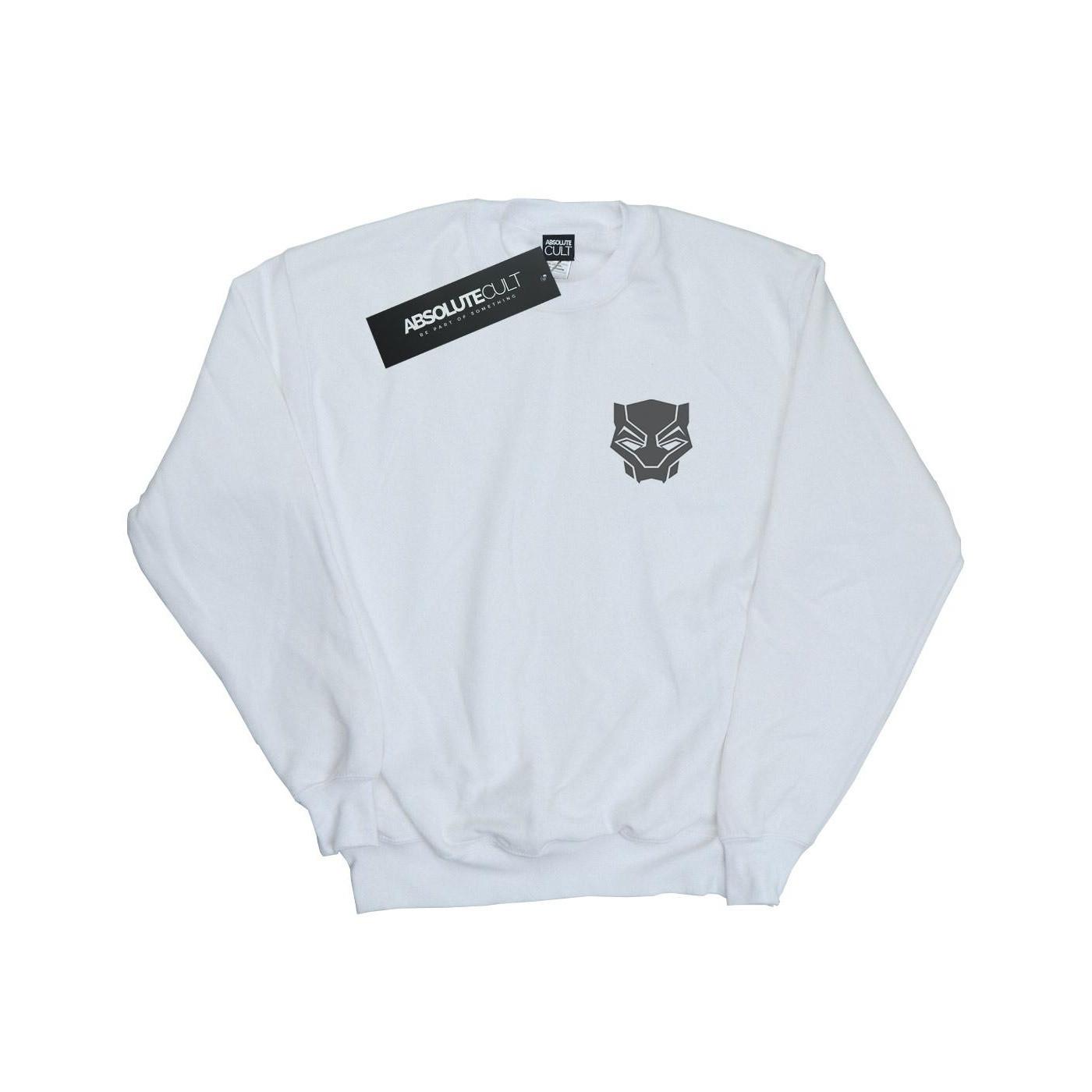 Image of Black Panther Black On Black Chest Print Sweatshirt Damen Weiss S