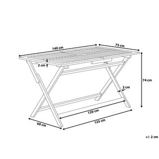 Beliani Table de jardin en Acacia Traditionnel CENTO  