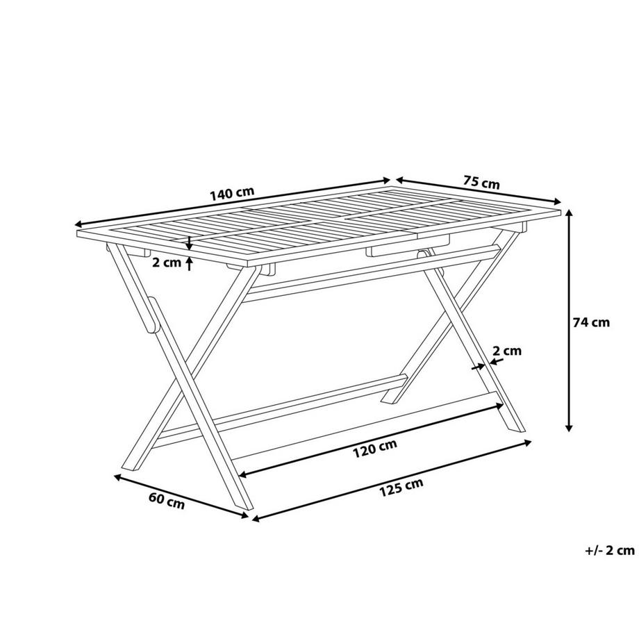 Beliani Table de salle à manger de jardin en Acacia Traditionnel CENTO  