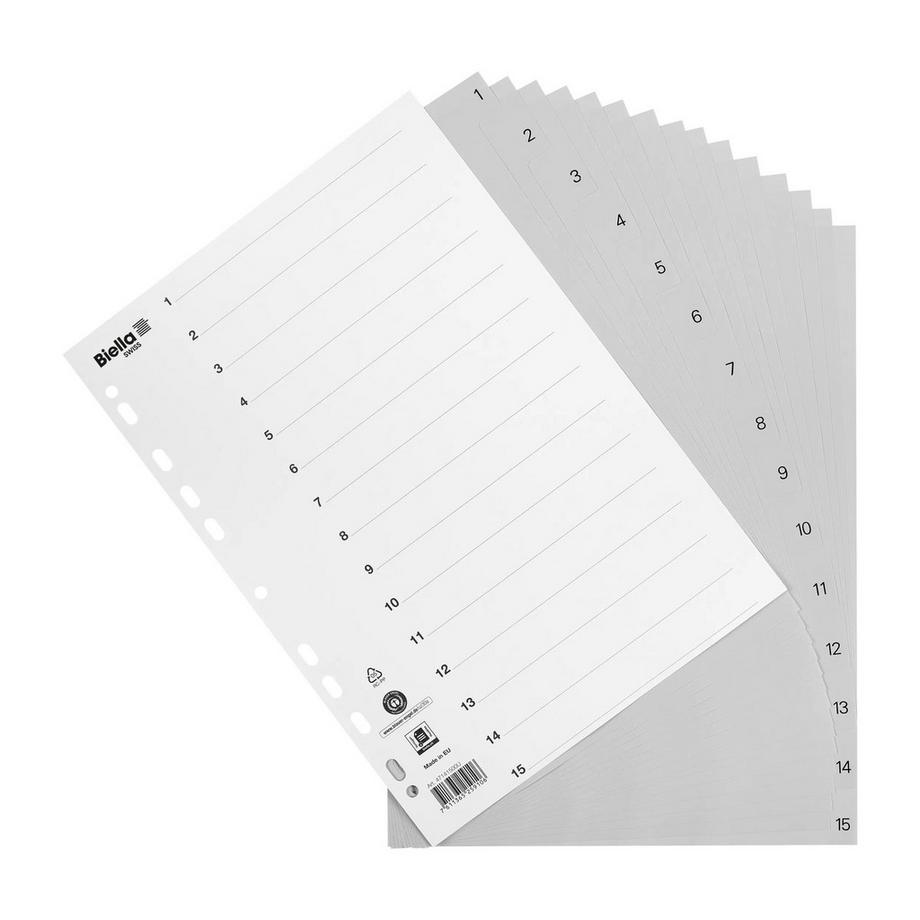 Biella BIELLA Register PP grau A4 471415.00 1-15  