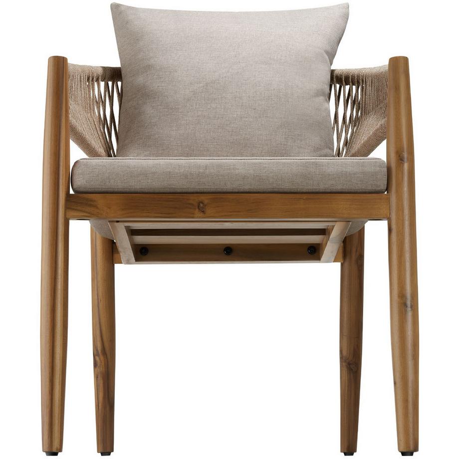 Tectake Chaise de jardin MANACOR Bois d'acacia lasuré et résistant aux intempéries  