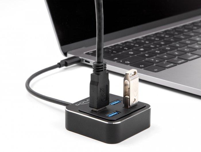 DeLock  Hub USB 3.2 Gen 2 USB Type-C avec 4 x USB Type-A femelle – 10 Gbps 