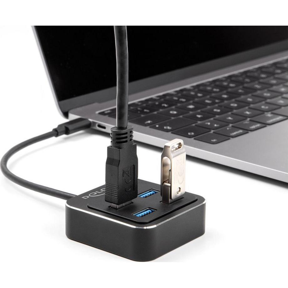 DeLock  Hub USB 3.2 Gen 2 USB Type-C con 4 x USB Tipo-A femmina – 10 Gbps 