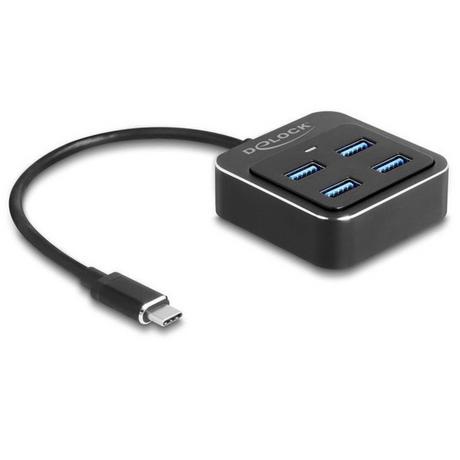 DeLock  Hub USB 3.2 Gen 2 USB Type-C avec 4 x USB Type-A femelle – 10 Gbps 