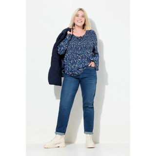 Ulla Popken  Mom jeans con taglio della gamba ampio, rivetti e cintura comoda 