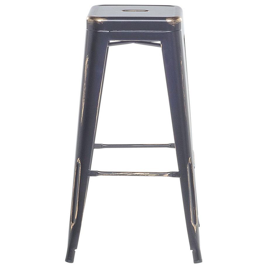 Beliani Lot de 2 tabourets de bar en Acier Industriel CABRILLO  