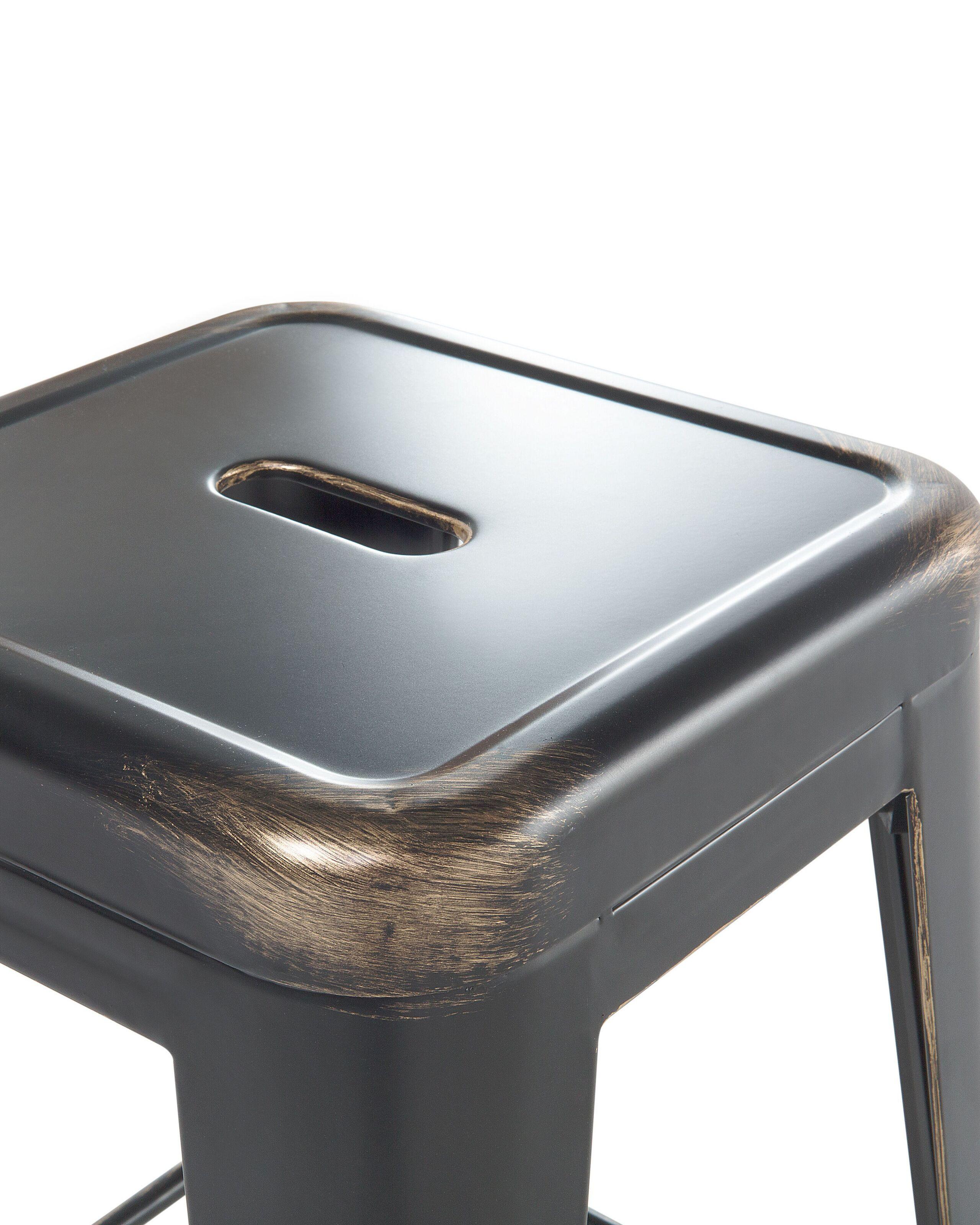 Beliani Lot de 2 tabourets de bar en Acier Industriel CABRILLO  