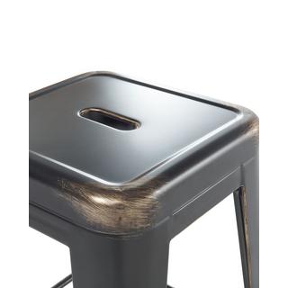 Beliani Set mit 2 Barhockern aus Stahl Industriell CABRILLO  