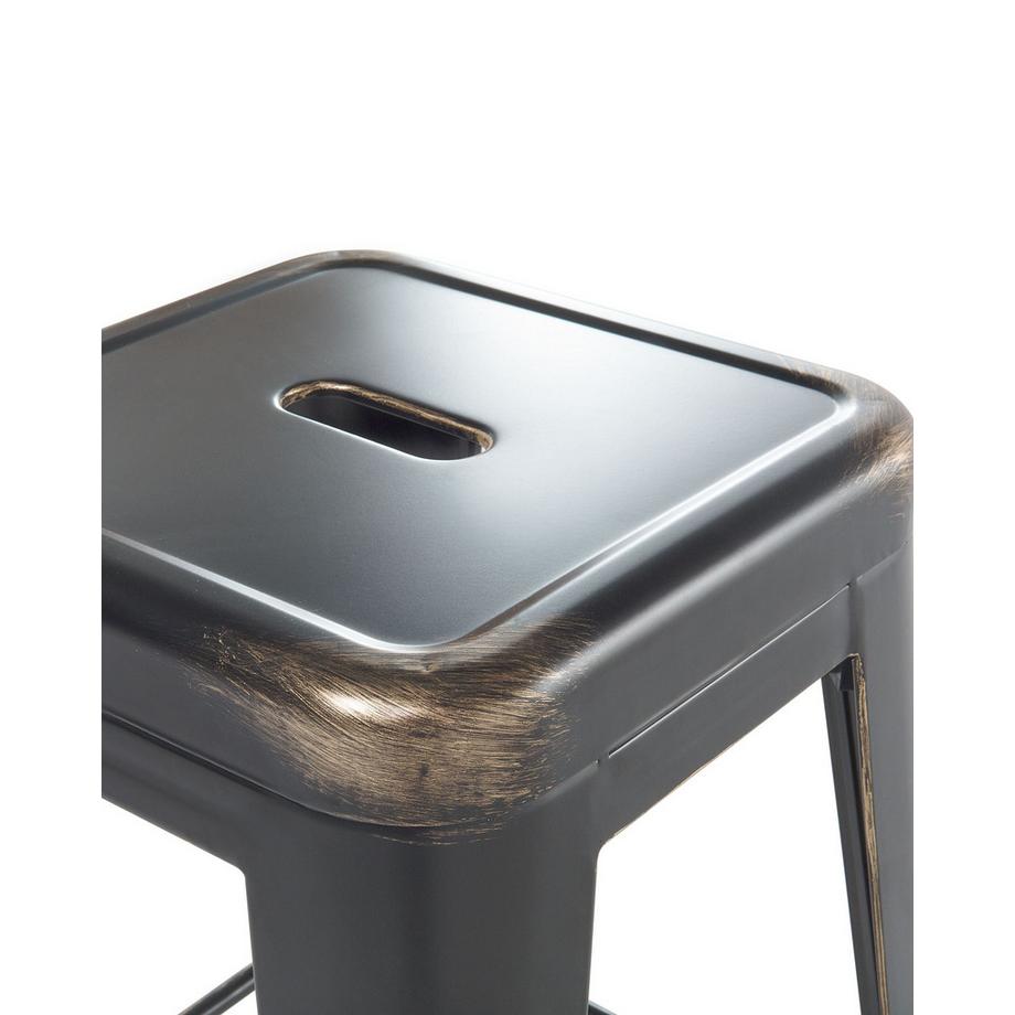 Beliani Lot de 2 tabourets de bar en Acier Industriel CABRILLO  